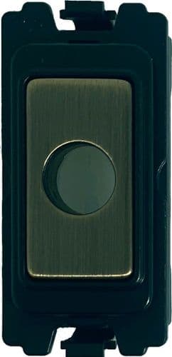 G&H G-479AB Antique Brass Grid Module Flex Outlet Black Surround