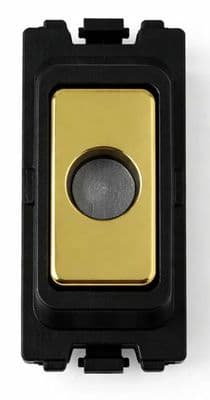 G&H G-479PB Polished Brass Grid Module Flex Outlet Black Surround