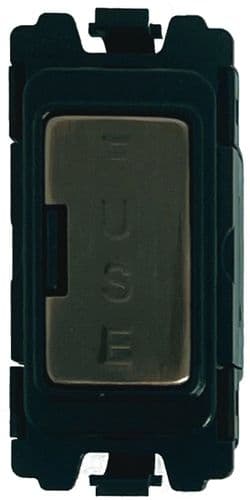 G&H G-490AB Antique Brass Grid Module 13A Fuse Holder Black Surround