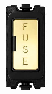 G&H G-490PB Polished Brass Grid Module 13A Fuse Holder Black Surround