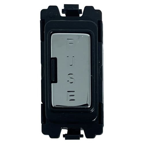 G&H G-490PC Polished Chrome Grid Module 13A Fuse Holder Black Surround