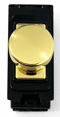 G&H G-511GDBPB Polished Brass 2 Way 5-150W (1-10 LED) Grid LED Module Black Surround