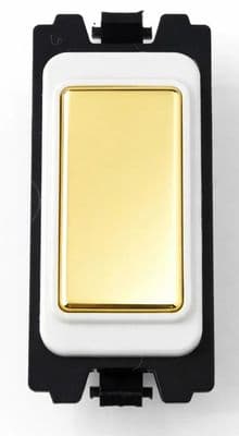 G&H G-531PB Polished Brass Grid Module Blank Insert White Surround