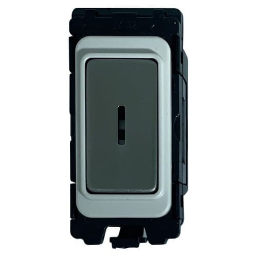 G&H G-571PC Polished Chrome Grid Module 20A Single Pole Key Switch White Surround