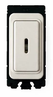 G&H G-571W White Grid Module 20A Single Pole Key Switch