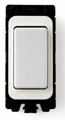 G&H G-573W White Grid Module 20A 2 Way & Centre Retractive Switch