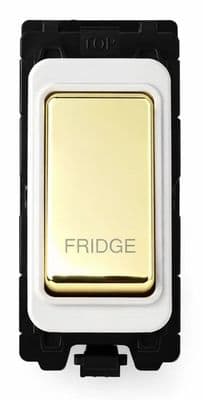 G&H G-576PB-FG Polished Brass Grid Module 20A Double Pole 'Fridge' Switch White Surround