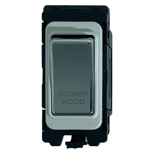 G&H G-576PC-CH Polished Chrome Grid Module 20A Double Pole 'Cooker Hood' Switch White Surround