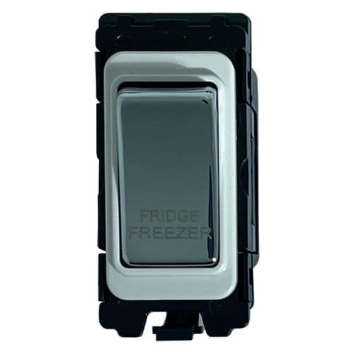 G&H G-576PC-FF Polished Chrome Grid Module 20A Double Pole 'Fridge Freezer' Switch White Surround