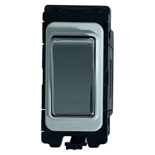 G&H G-576PC-FN Polished Chrome Grid Module 20A Double Pole 'Fan' Switch White Surround