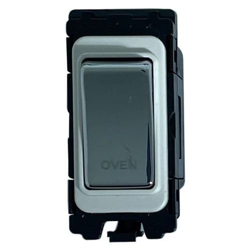 G&H G-576PC-OV Polished Chrome Grid Module 20A Double Pole 'Oven' Switch White Surround