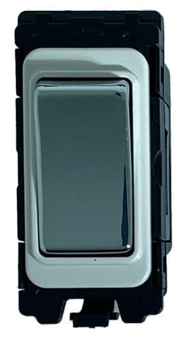 G&H G-576PC Polished Chrome Grid Module 20A Double Pole Switch White Surround