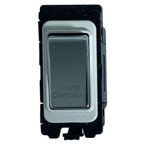 G&H G-576PC-WD Polished Chrome Grid Module 20A Double Pole 'Waste Disposal' Switch White Surround