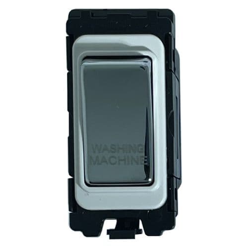 G&H G-576PC-WM Polished Chrome Grid Module 20A Double Pole 'Washing Machine' Switch White Surround