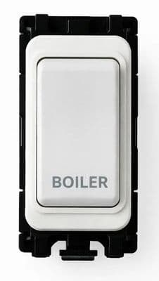 G&H G-576W-BR White Grid Module 20A Double Pole 'Boiler' Switch