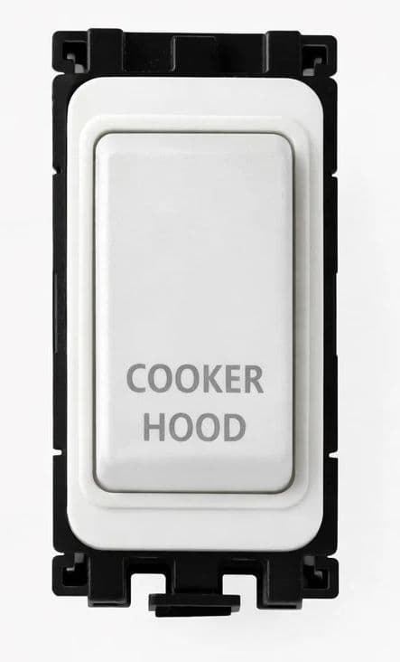 G&H G-576W-CH White Grid Module 20A Double Pole Cooker Hood Switch