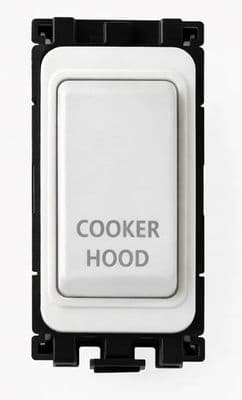 G&H G-576W-CH White Grid Module 20A Double Pole 'Cooker Hood' Switch