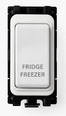 G&H G-576W-FF White Grid Module 20A Double Pole 'Fridge Freezer' Switch