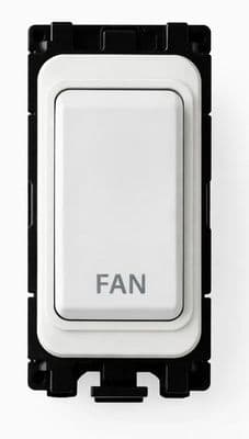 G&H G-576W-FN White Grid Module 20A Double Pole 'Fan' Switch