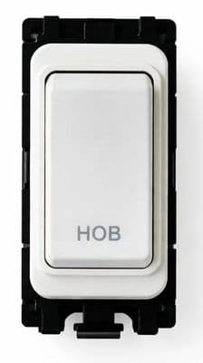 G&H G-576W-HB White Grid Module 20A Double Pole 'Hob' Switch