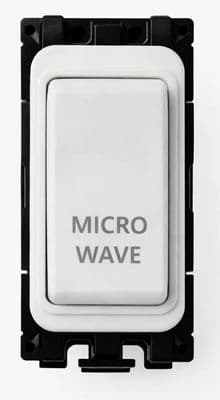 G&H G-576W-MW White Grid Module 20A Double Pole 'Microwave' Switch