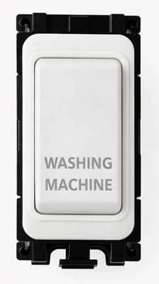 G&H G-576W-WM White Grid Module 20A Double Pole 'Washing Machine' Switch