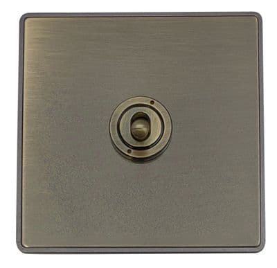 G&H LAB281 Screwless Antique Brass 1 Gang 1 or 2 Way Toggle Light Switch