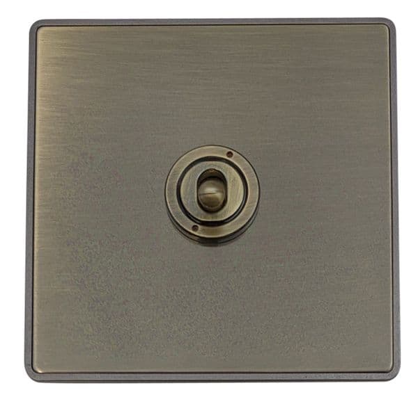 G&H LAB281 Screwless Antique Brass 1 Gang 1 or 2 Way Toggle Light Switch