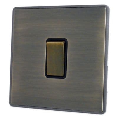 G&H LAB301 Screwless Antique Brass 1 Gang 1 or 2 Way Rocker Light Switch