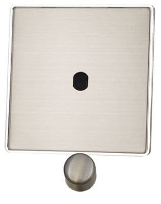 G&H LSS11-PK Screwless Brushed Steel 1 Gang Dimmer Plate Only inc Dimmer Knobs