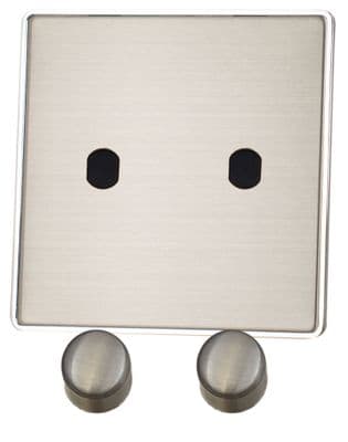 G&H LSS12-PK Screwless Brushed Steel 1 Gang Dimmer Plate Only inc Dimmer Knobs