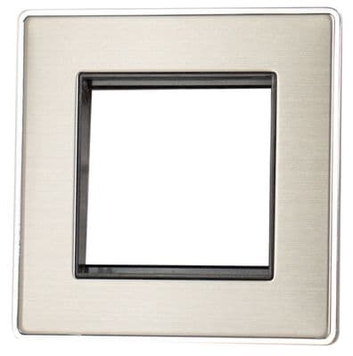 G&H LSS162 Screwless Brushed Steel 1 Gang 2 Euro Module Plate
