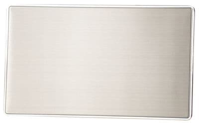 G&H LSS32 Screwless Brushed Steel 2 Gang Double Blank Plate