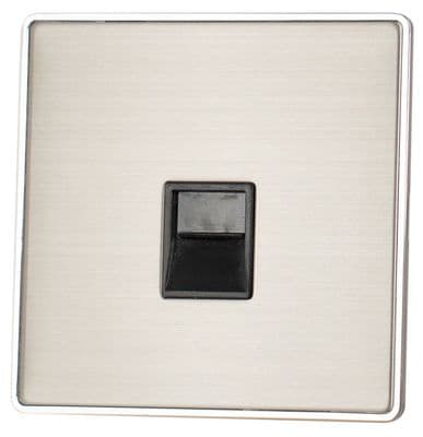 G&H LSS33B Screwless Brushed Steel 1 Gang Master BT Telephone Socket