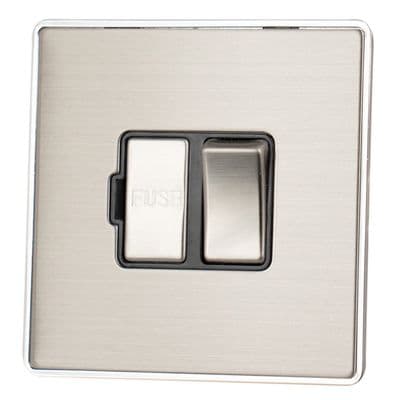 G&H LSS357 Screwless Brushed Steel 1 Gang Fused Spur 13A Switched