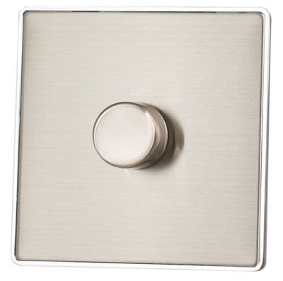 G&H LSS521 Screwless Brushed Steel 1 Gang 1 or 2 Way LED Dimmer Switch