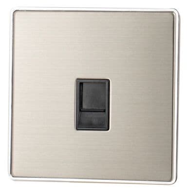 G&H LSS61B Screwless Brushed Steel 1 Gang RJ45 Socket