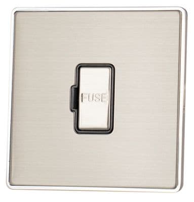 G&H LSS90B Screwless Brushed Steel 1 Gang Fused Spur 13A Unswitched