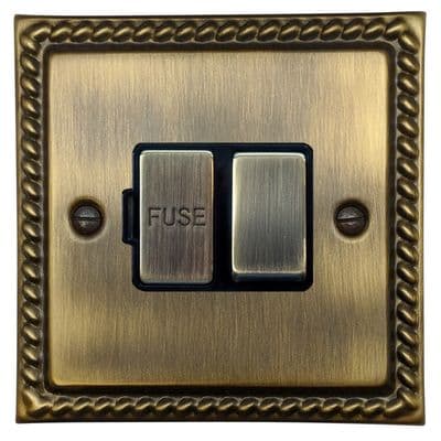 G&H MAB357 Monarch Roped Antique Brass 1 Gang Fused Spur 13A Switched