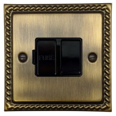 G&H MAB57B Monarch Roped Antique Brass 1 Gang Fused Spur 13A Switched