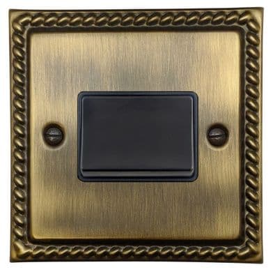 G&H MAB69B Monarch Roped Antique Brass 1 Gang Triple Pole 10A Fan Isolator Switch