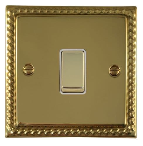G&H MB201 Monarch Roped Polished Brass 1 Gang 1 or 2 Way Rocker Light Switch