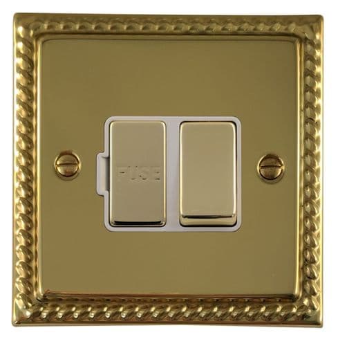 G&H MB257 Monarch Roped Polished Brass 1 Gang Fused Spur 13A Switched