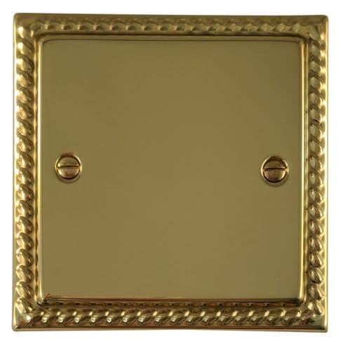 G&H MB31 Monarch Roped Polished Brass 1 Gang Single Blank Plate