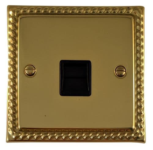 G&H MB33B Monarch Roped Polished Brass 1 Gang Master BT Telephone Socket