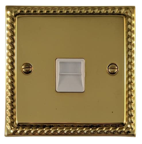G&H MB34W Monarch Roped Polished Brass 1 Gang Slave BT Telephone Socket