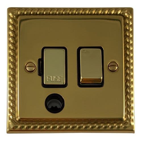 G&H MB356 Monarch Roped Polished Brass 1 Gang Fused Spur 13A Switched & Flex Outlet
