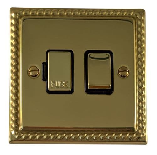 G&H MB357 Monarch Roped Polished Brass 1 Gang Fused Spur 13A Switched