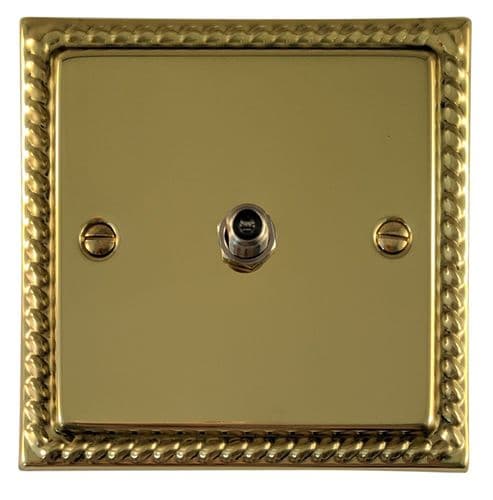 G&H MB37 Monarch Roped Polished Brass 1 Gang Single Satellite Point Socket
