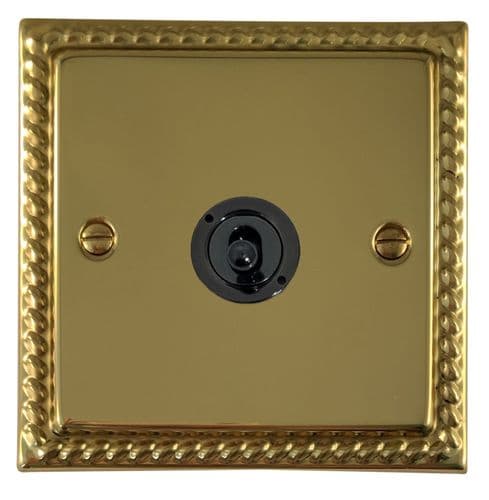 G&H MB381-FBK Monarch Roped Polished Brass 1 Gang 2 Way Toggle Light Switch